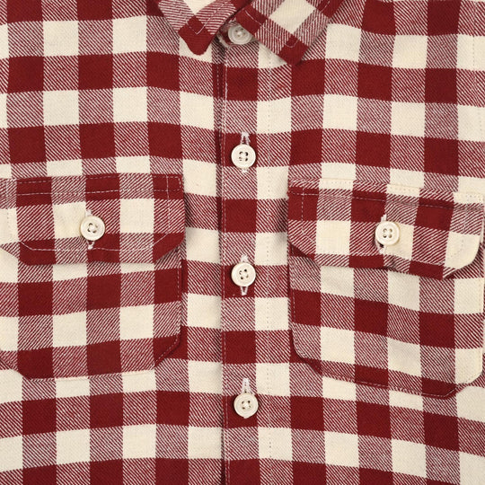 Infant Boys Flannel Shirt (Double PKT Flap)-RED