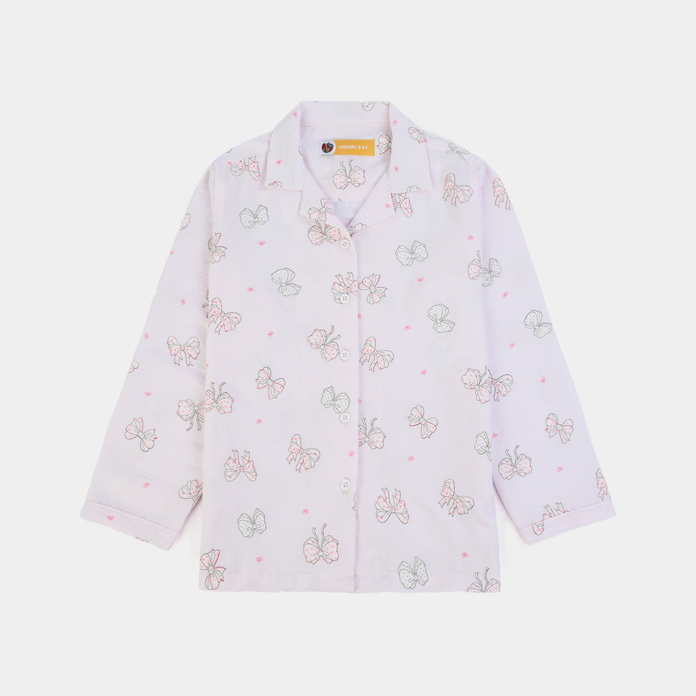 Girls Linen Viscose Nightwear Bow