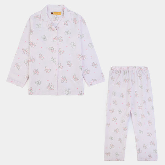 Girls Linen Viscose Nightwear Bow