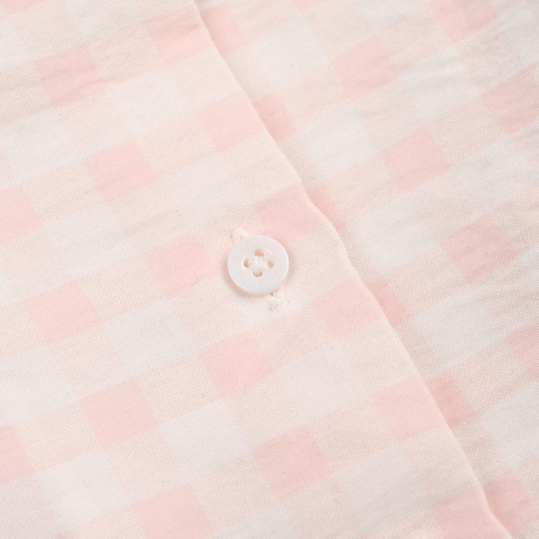 Girls Linen Viscose Nightwear Checkered - Light Pink