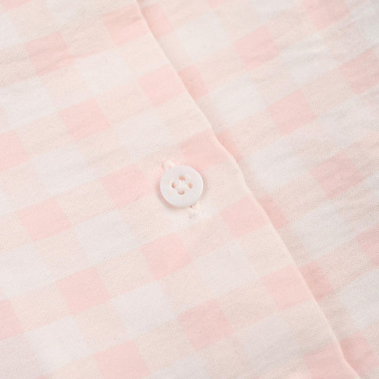 Girls Linen Viscose Nightwear Checkered - Light Pink