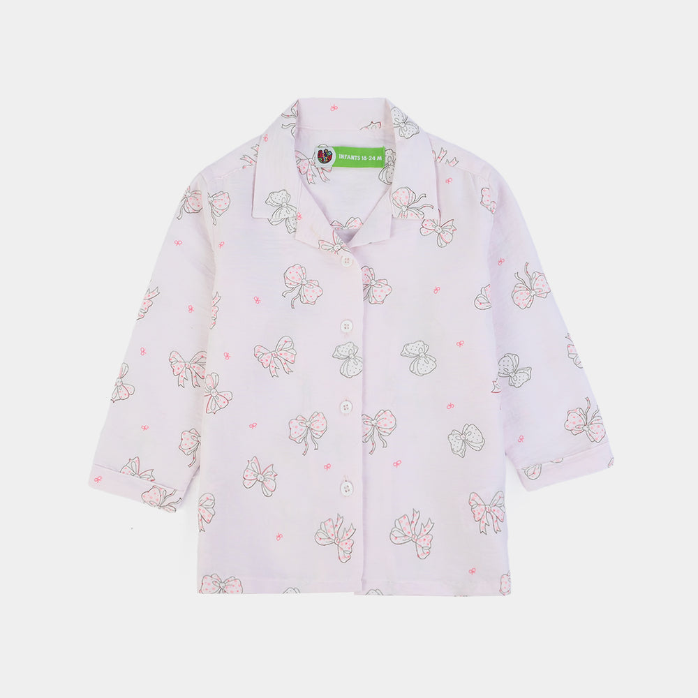 Infant Girls Linen Viscose Nightwear BOW