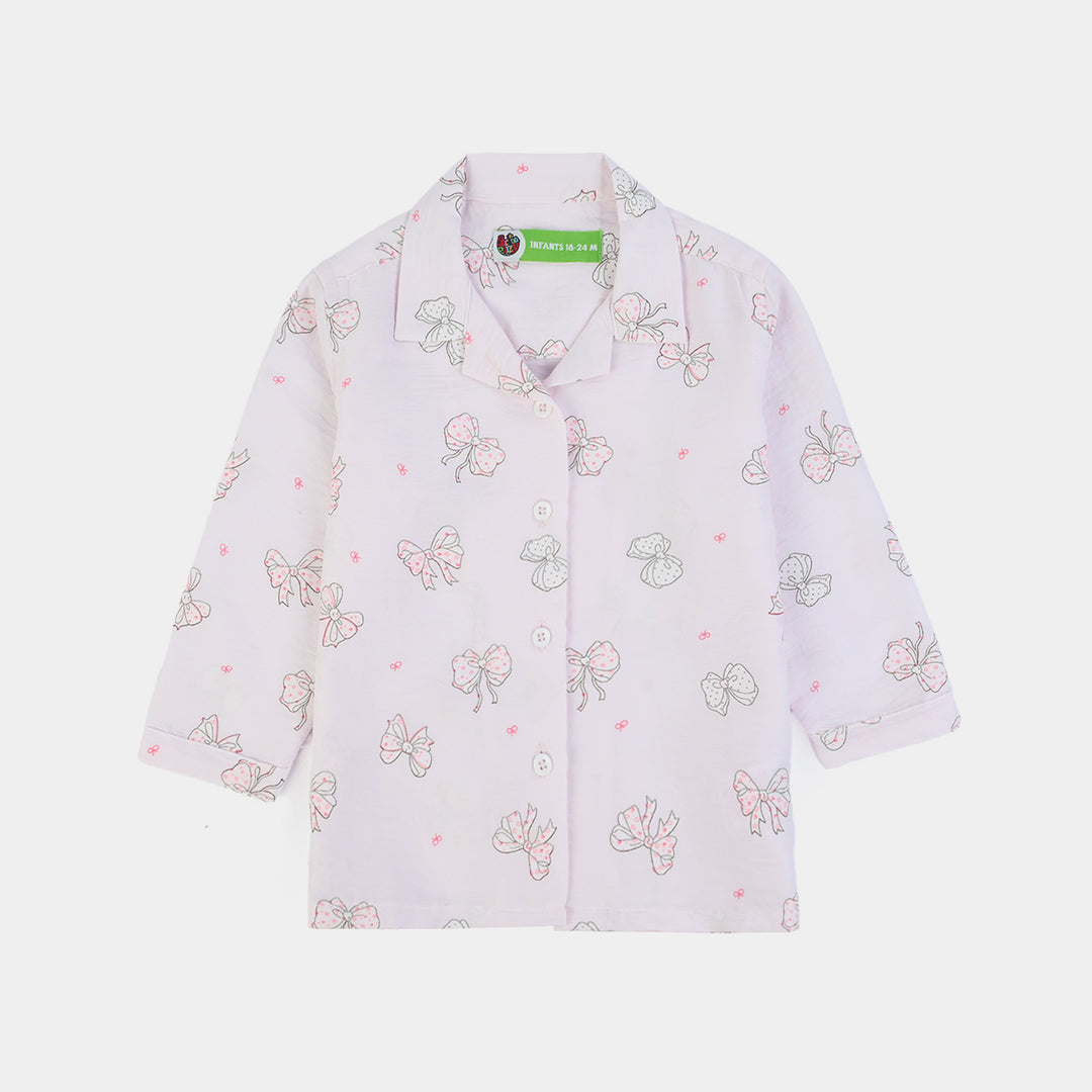 Infant Girls Linen Viscose Nightwear BOW