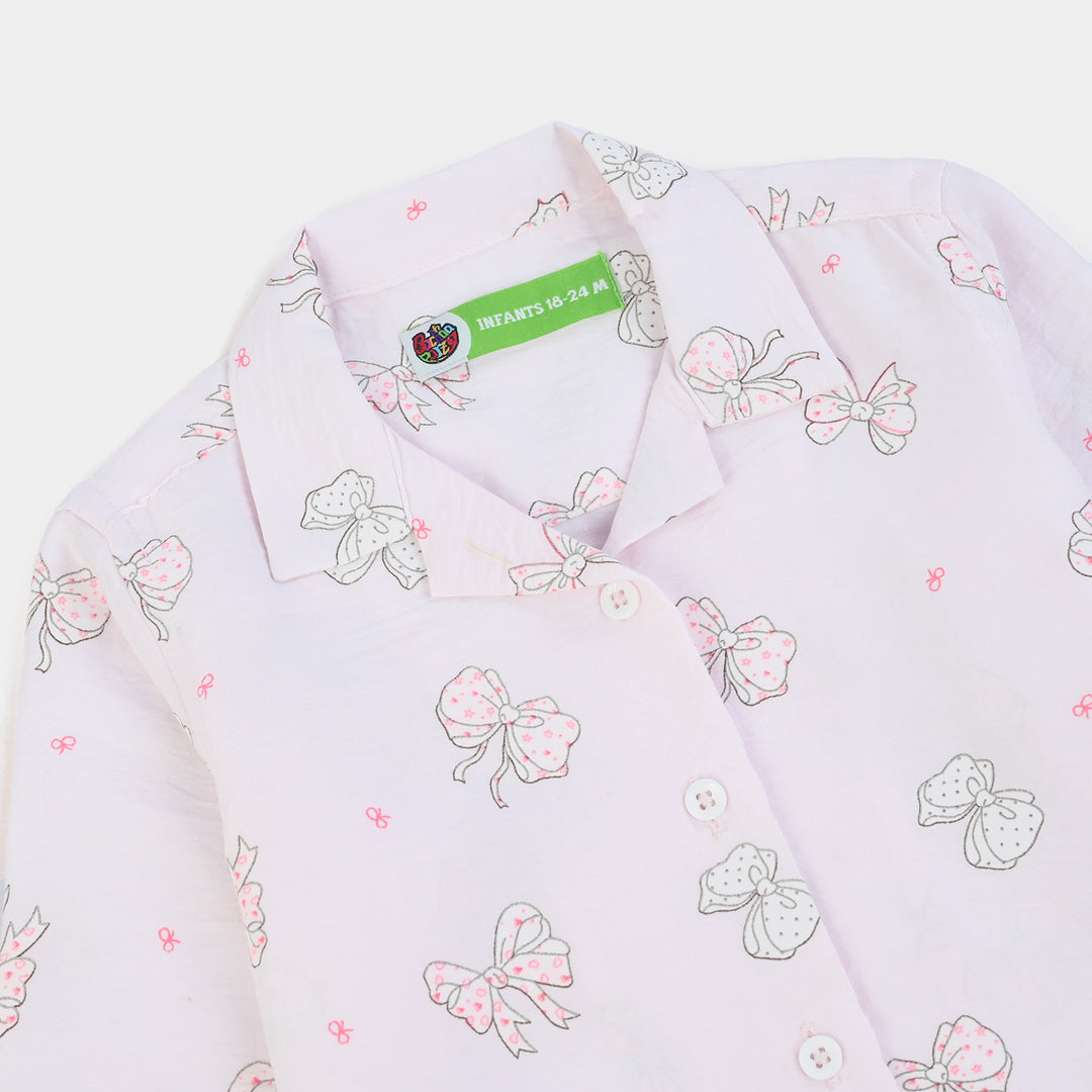 Infant Girls Linen Viscose Nightwear BOW