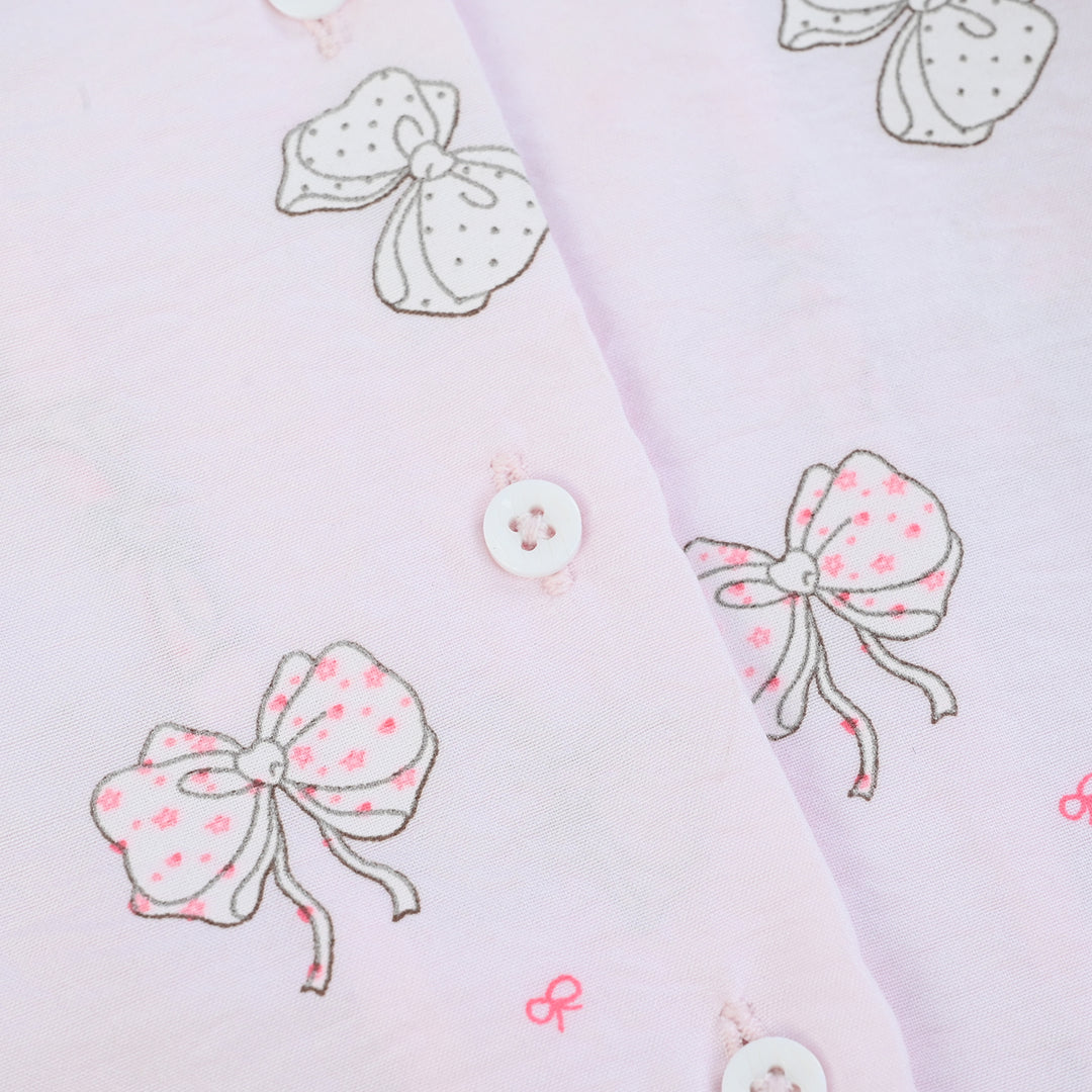 Infant Girls Linen Viscose Nightwear BOW