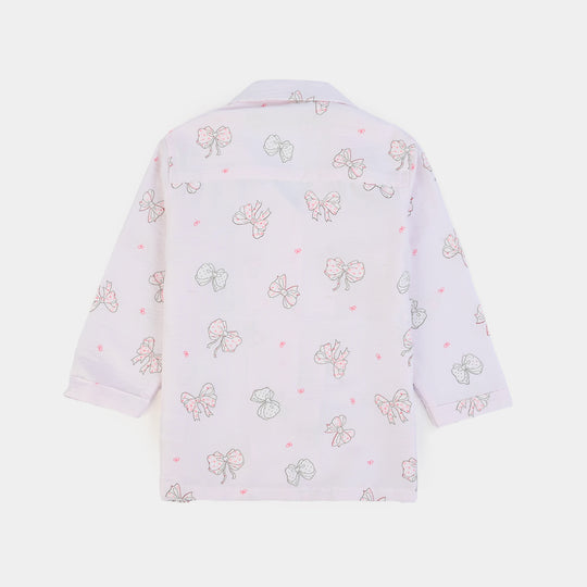 Infant Girls Linen Viscose Nightwear BOW