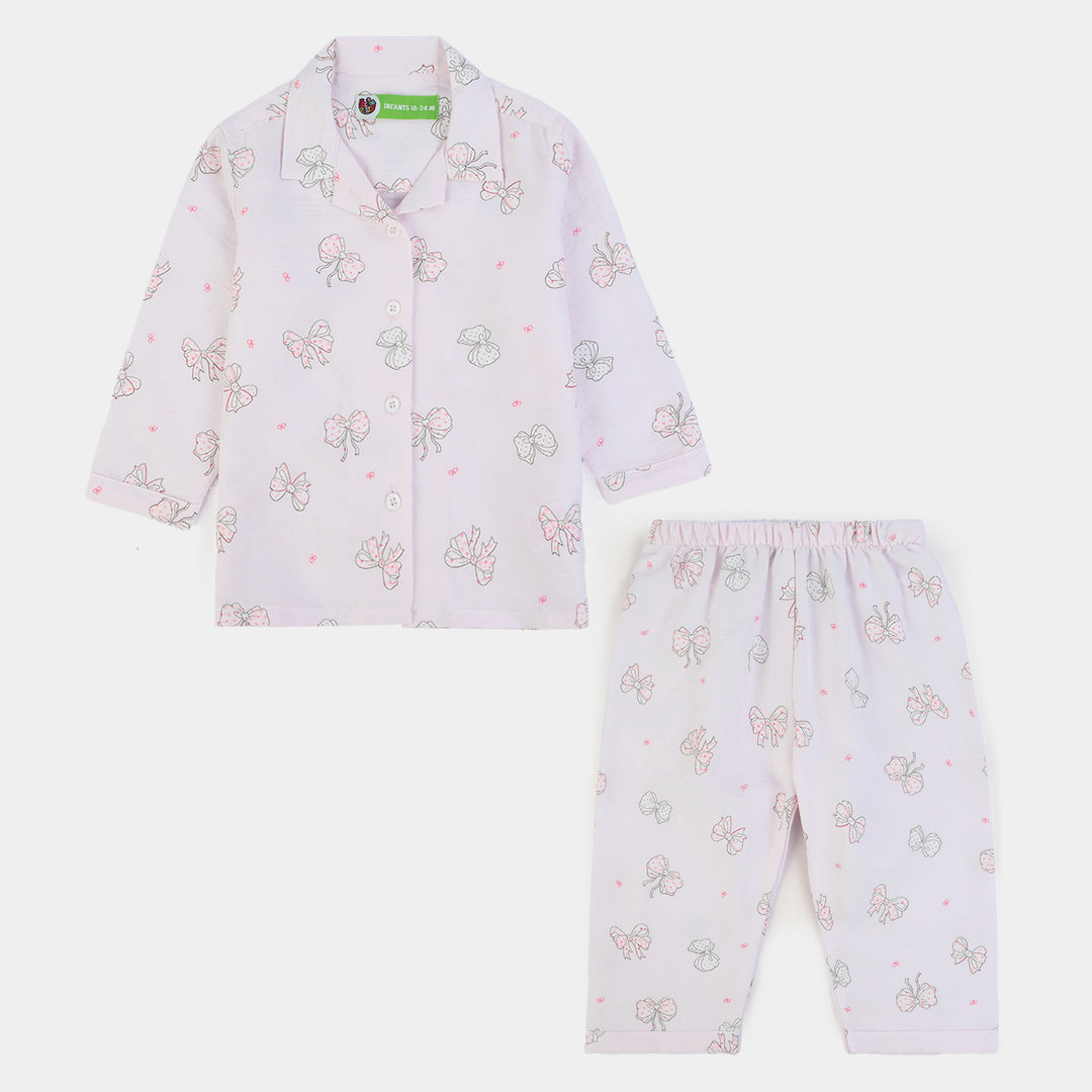 Infant Girls Linen Viscose Nightwear BOW
