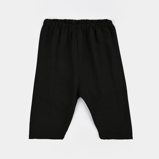 Infant Girls Linen Viscose Nightwear-Wavy-BLACK