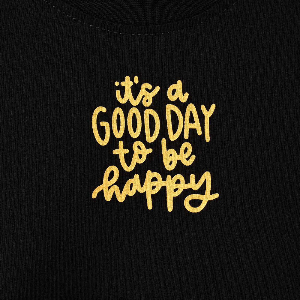 Girls Net Frock IT’S A GOOD DAY-BLACK