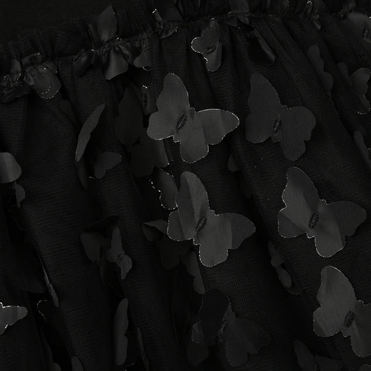 Girls Net Frock Butterfly Net-BLACK