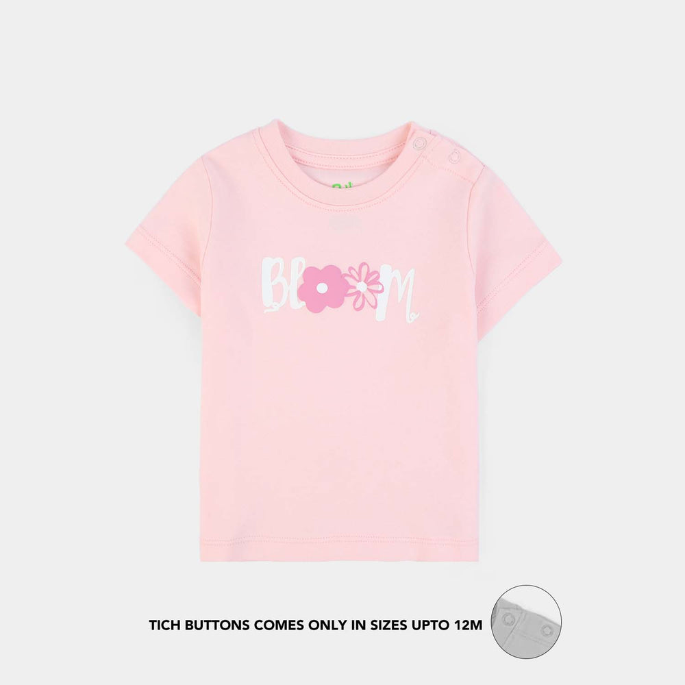 Infant Girls Cotton Interlock Suit Bloom-Pink