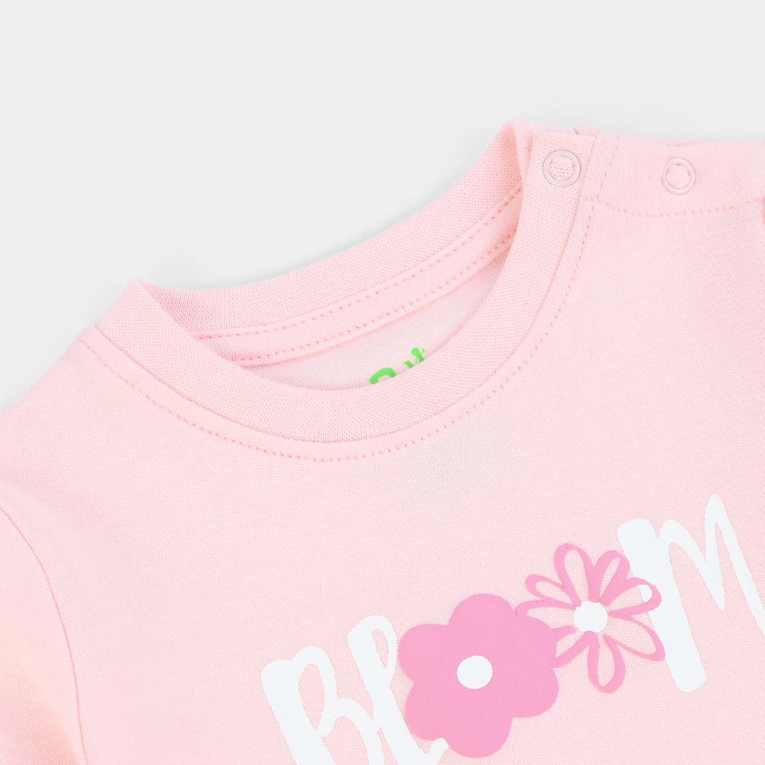 Infant Girls Cotton Interlock Suit Bloom-Pink