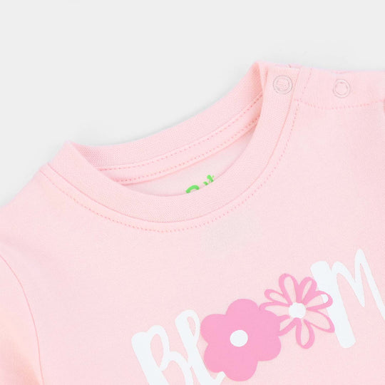 Infant Girls Cotton Interlock Suit Bloom-Pink
