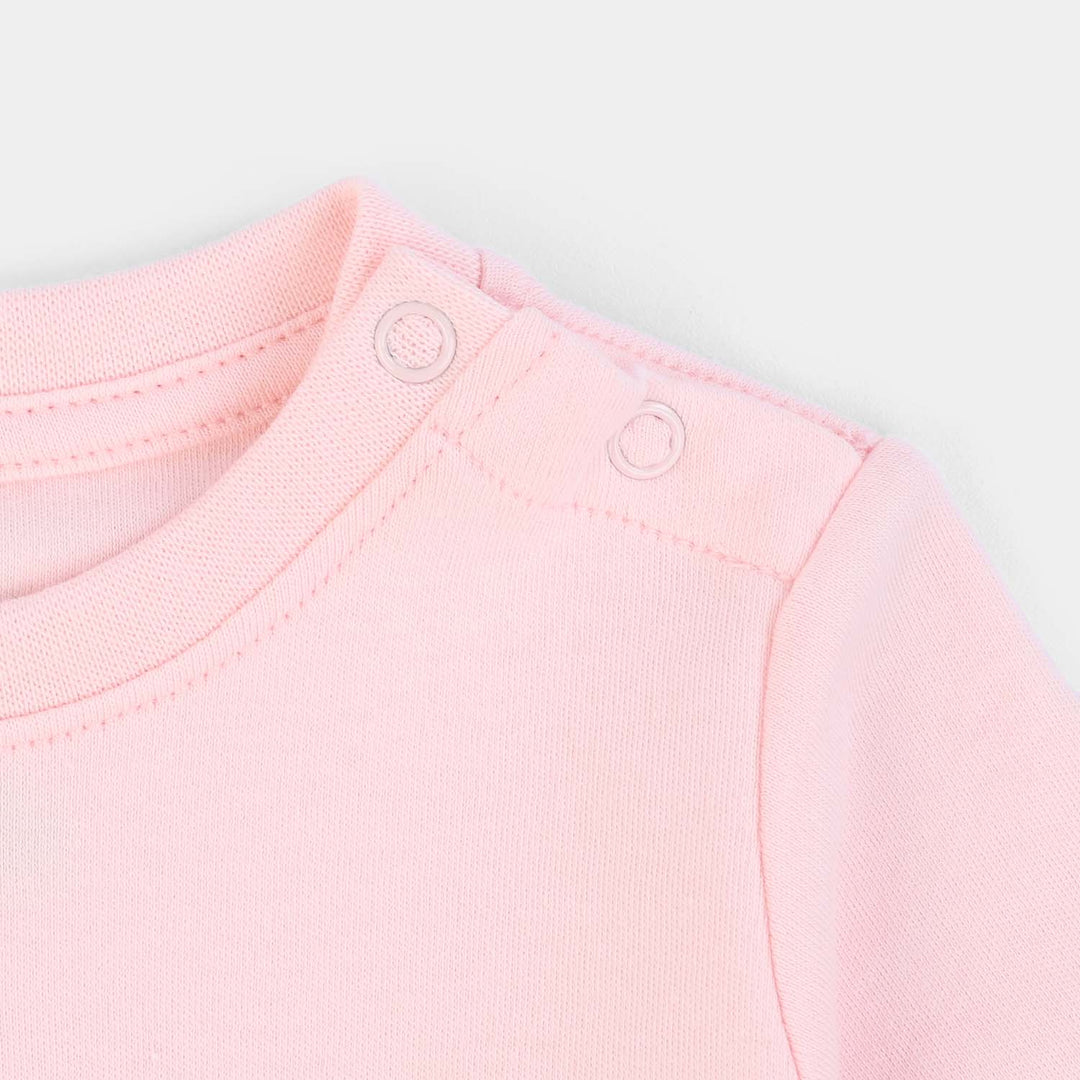 Infant Girls Cotton Interlock Suit Bloom-Pink