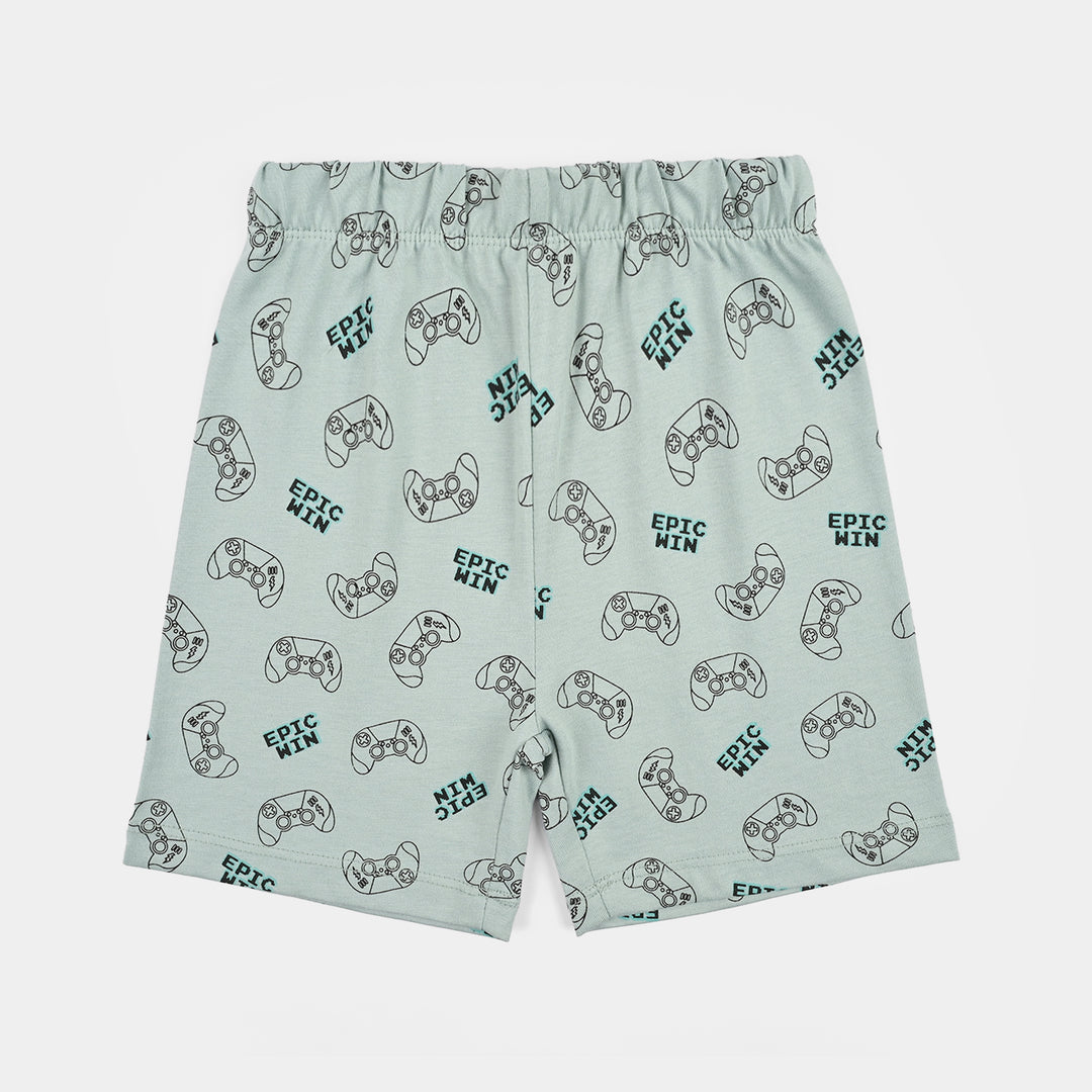Boys Poly Cotton Jersey Night Suit EPIC WIN- Grey Mist