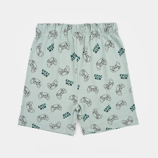 Boys Poly Cotton Jersey Night Suit EPIC WIN- Grey Mist