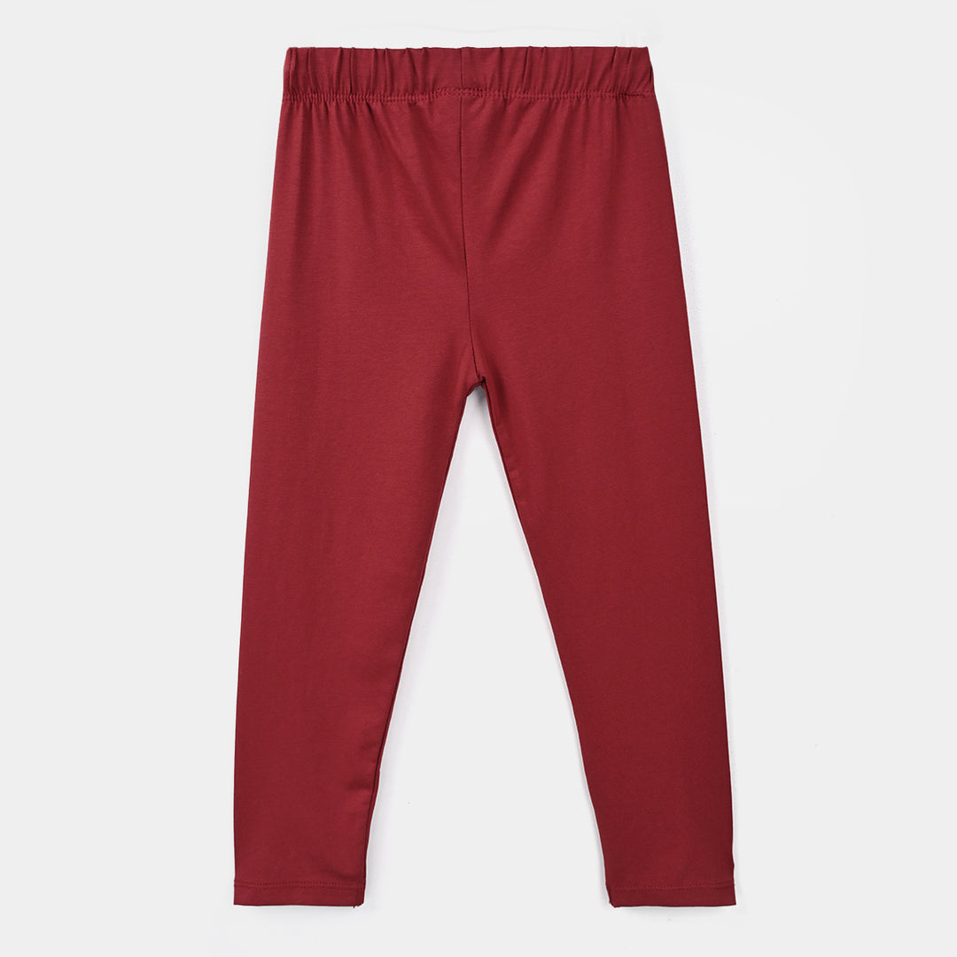 Girls Lycra Jersey EMB Tights Cross Stitch-MAROON