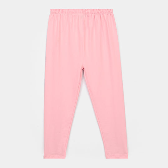 Girls Lycra Jersey Plain Tights - Pink