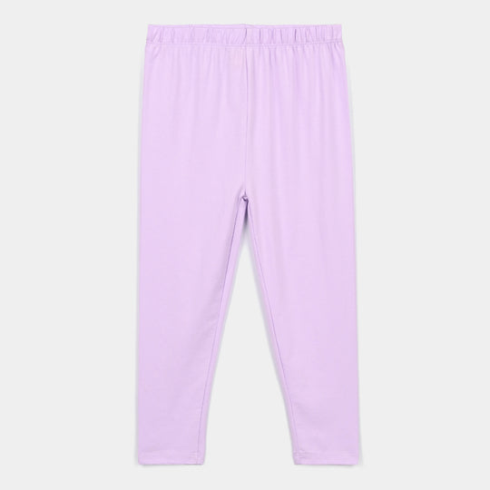 Girls Lycra Jersey Plain Tights Lilac