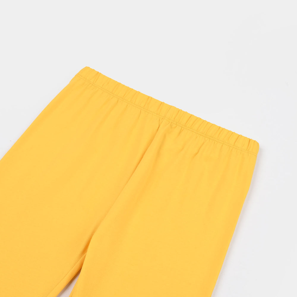 Girls Lycra Jersey Plain Tights Yellow