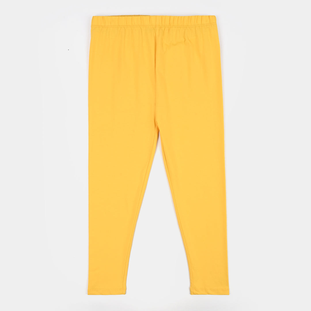 Girls Lycra Jersey Plain Tights Yellow
