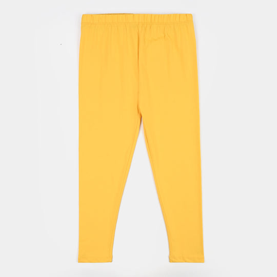 Girls Lycra Jersey Plain Tights Yellow