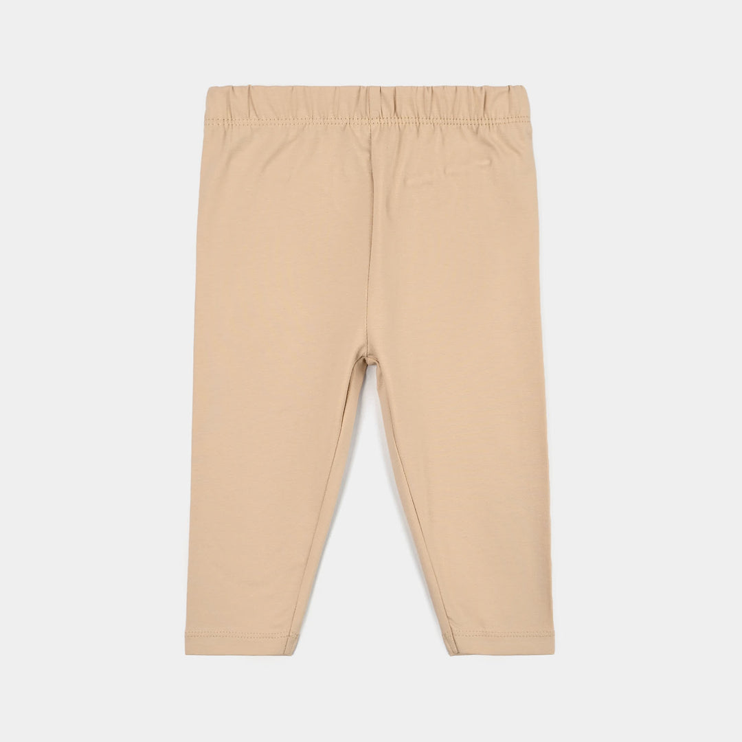 Infant Girls Lycra Jersey Plain Tights Beige