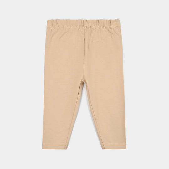 Infant Girls Lycra Jersey Plain Tights Beige