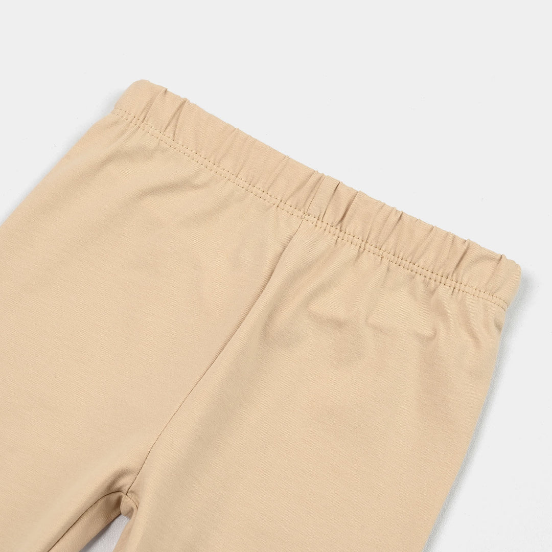 Infant Girls Lycra Jersey Plain Tights Beige