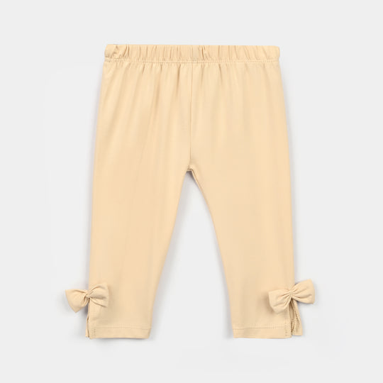 Infant Girls Lycra Jersey EMB Tights BOW-Cream