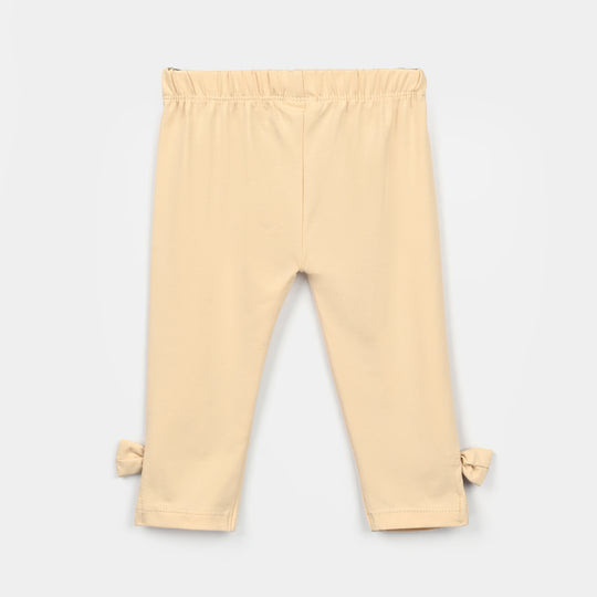 Infant Girls Lycra Jersey EMB Tights BOW-Cream