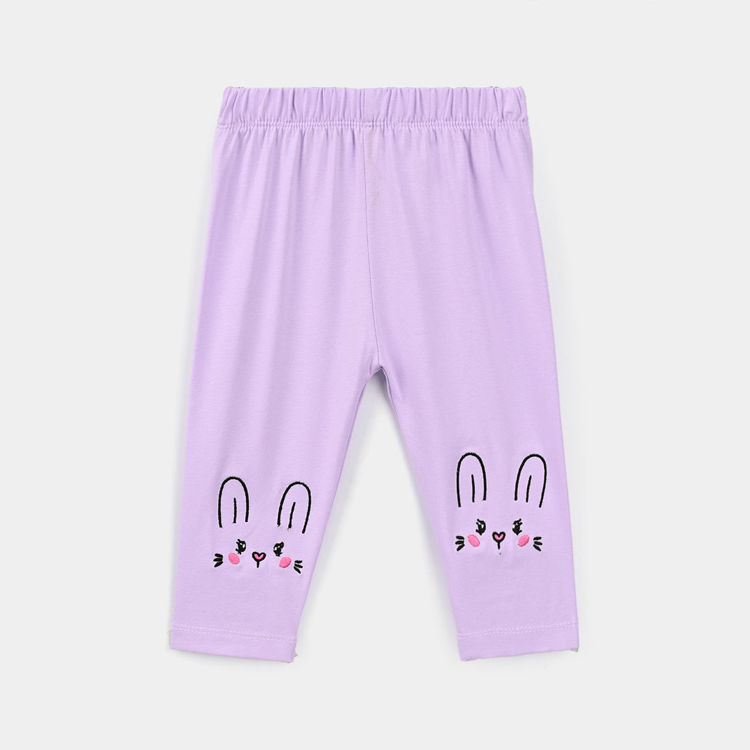 Infant Girls Lycra Jersey EMB Tights BUNNY-Purple