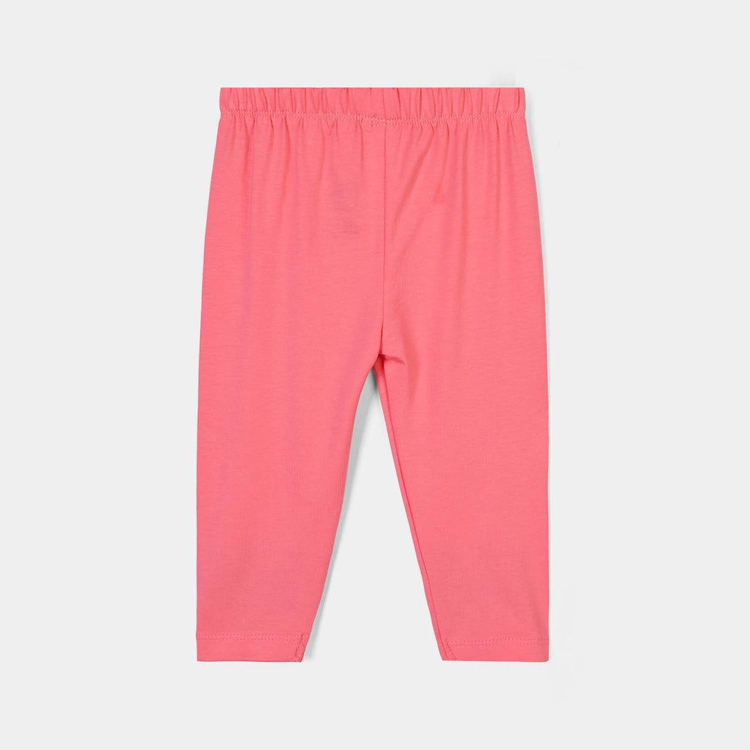 Infant Girls Lycra Jersey EMB Tights FLORAL-Hot Pink