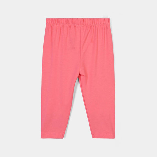 Infant Girls Lycra Jersey EMB Tights FLORAL-Hot Pink