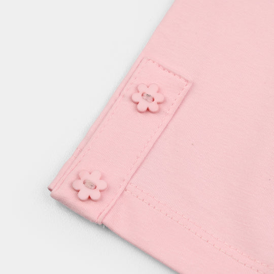 Infant Girls Lycra Jersey EMB Tights Flower & Strawberry-Candy.Pink