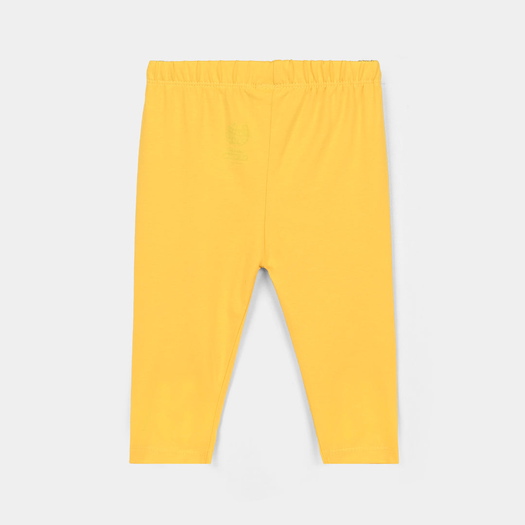 Infant Girls Lycra Jersey EMB Tights Flowers & Butterfly-Yellow