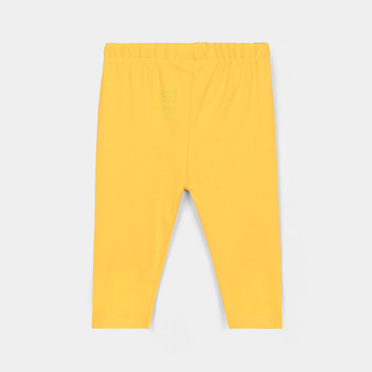 Infant Girls Lycra Jersey EMB Tights Flowers & Butterfly-Yellow