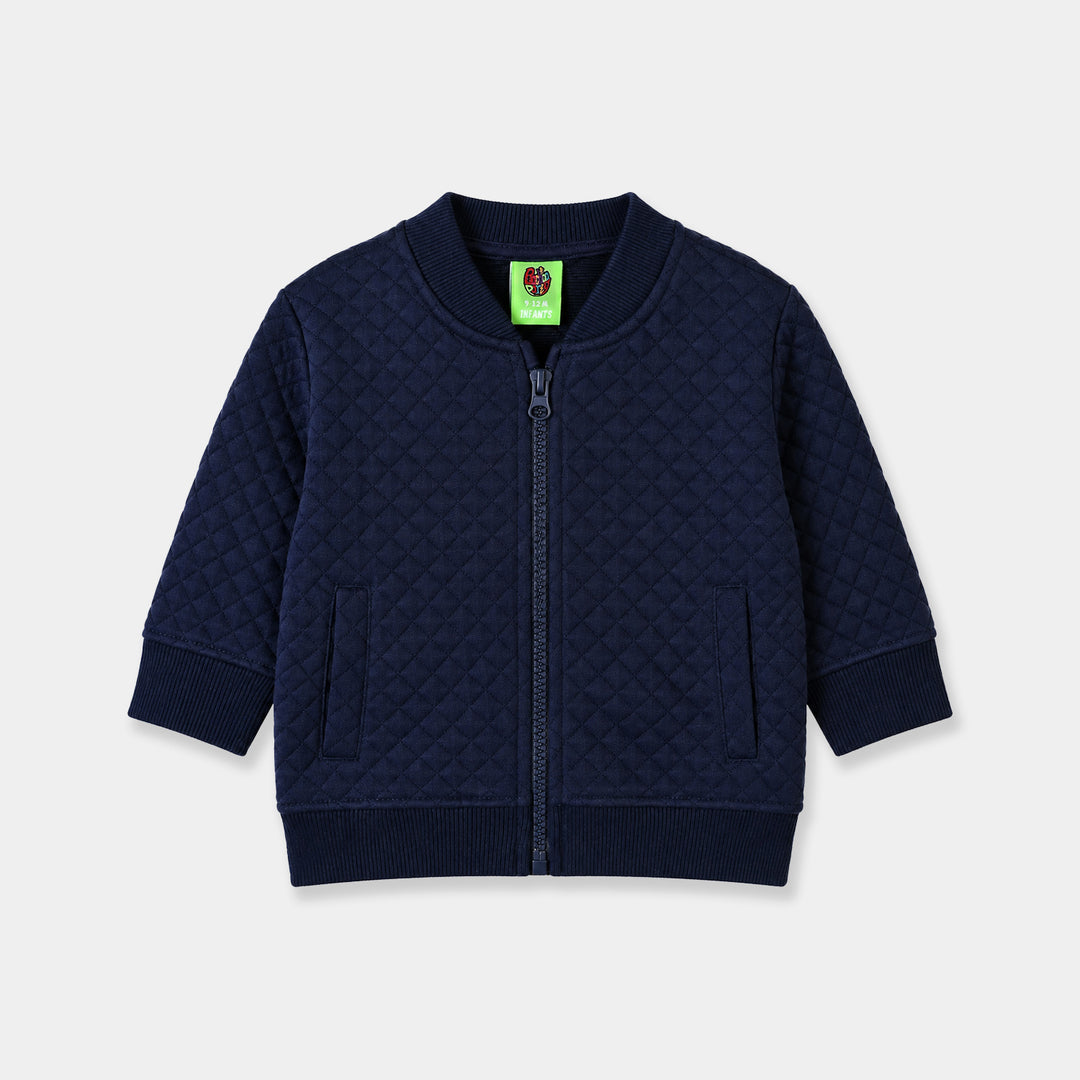 Infant Boys Quilted Jacket Bomber-BLUE