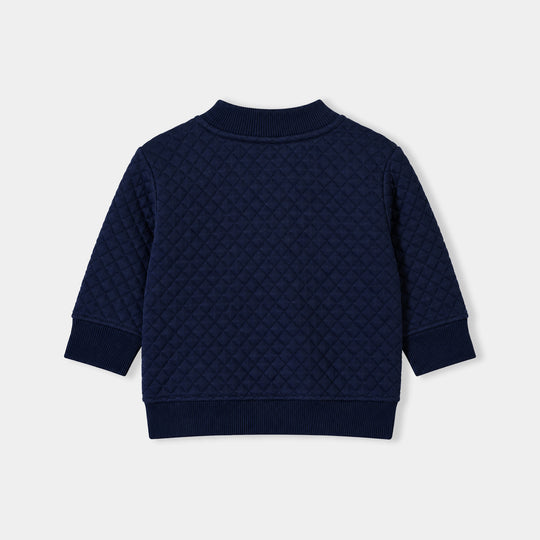 Infant Boys Quilted Jacket Bomber-BLUE