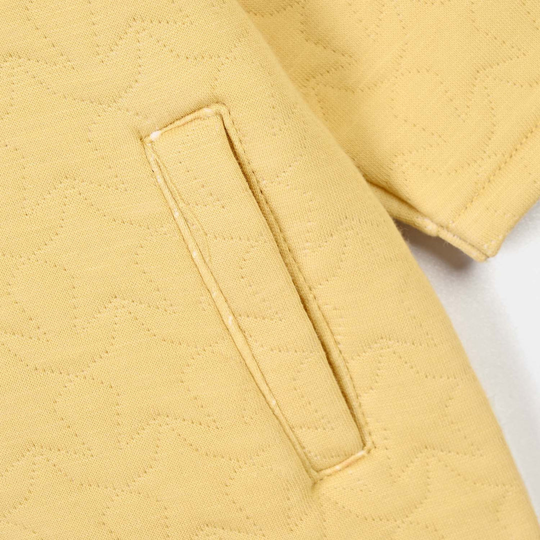 Infant Boys Quilted Jacket Yellow Mockneck-Yellow