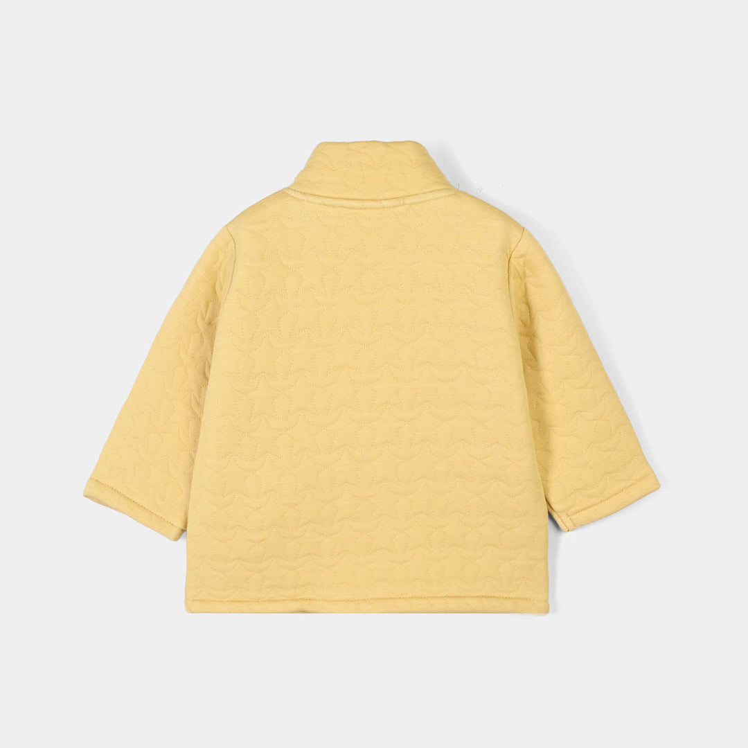 Infant Boys Quilted Jacket Yellow Mockneck-Yellow