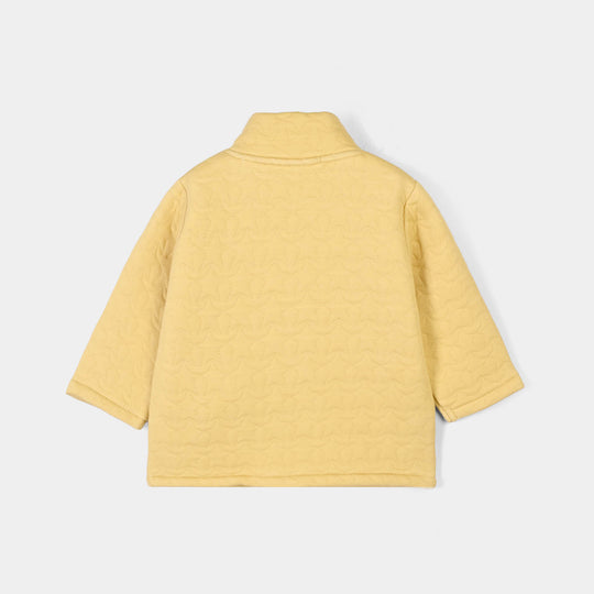 Infant Boys Quilted Jacket Yellow Mockneck-Yellow