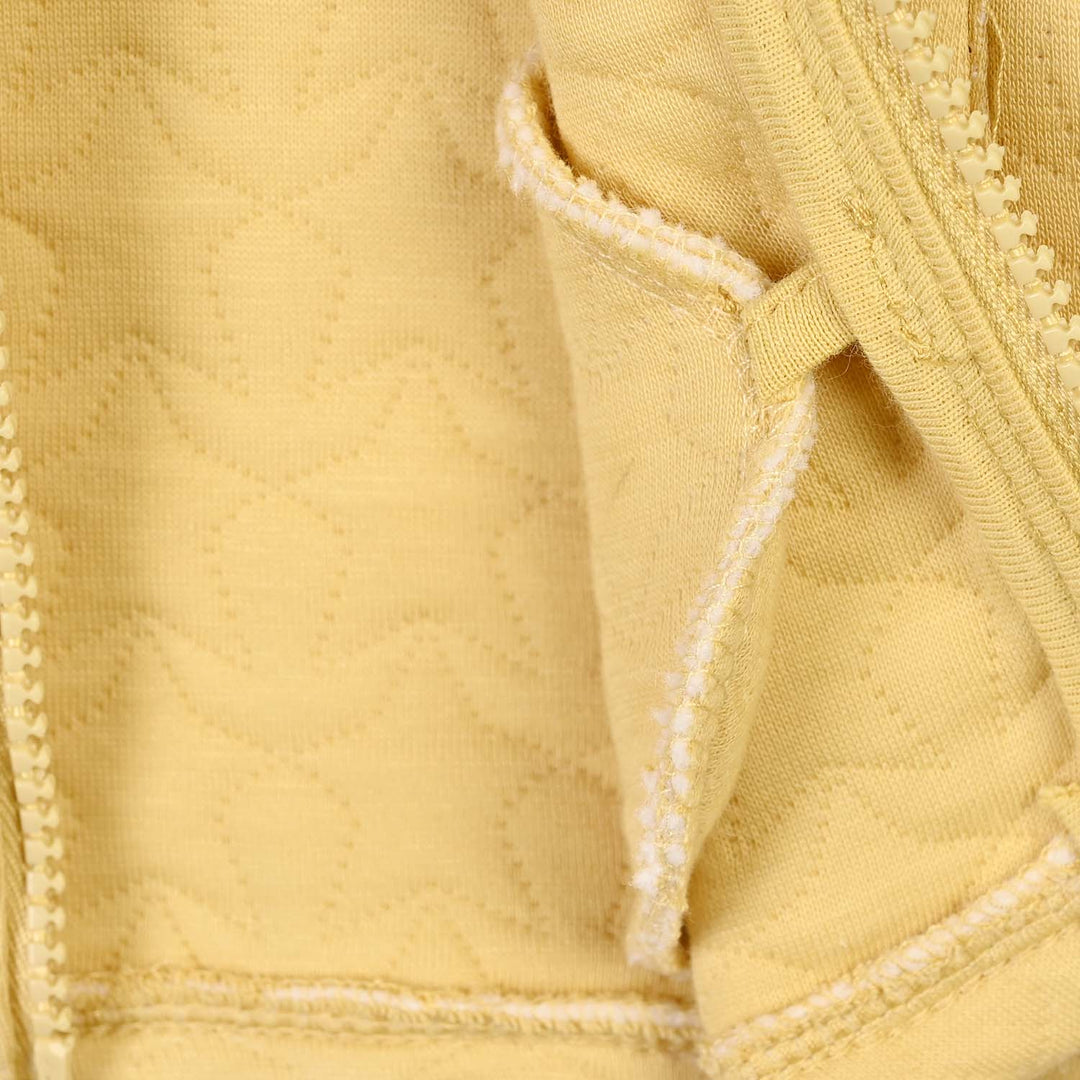 Infant Boys Quilted Jacket Yellow Mockneck-Yellow