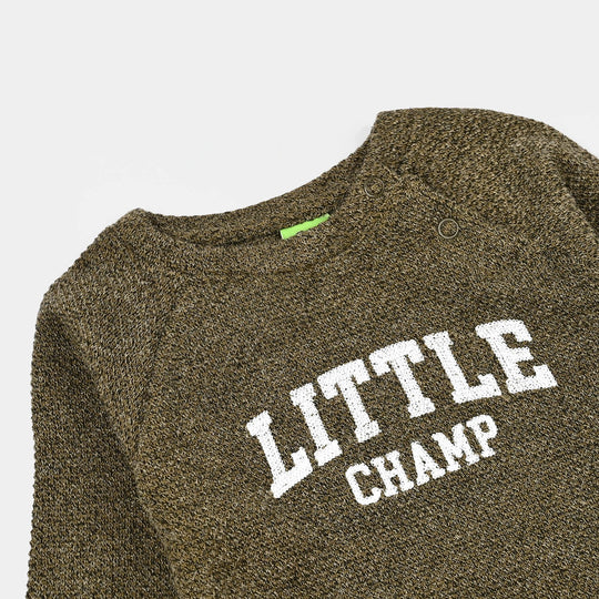 Infant Boys Sherpa Romper Little Champ-GREEN