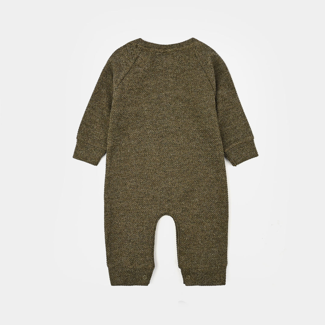 Infant Boys Sherpa Romper Little Champ-GREEN
