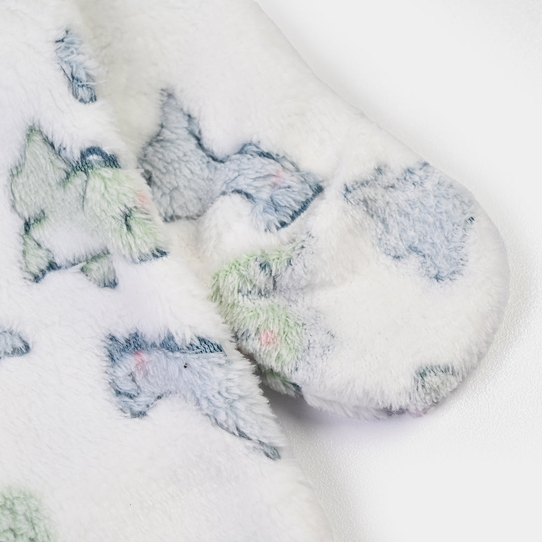 Infant Boys Sherpa Romper DINO-White