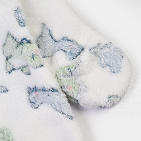 Infant Boys Sherpa Romper DINO-White