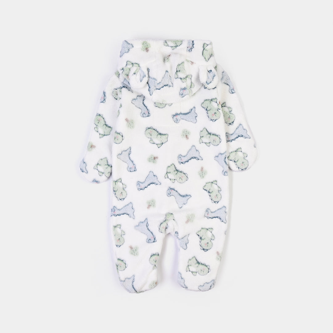 Infant Boys Sherpa Romper DINO-White