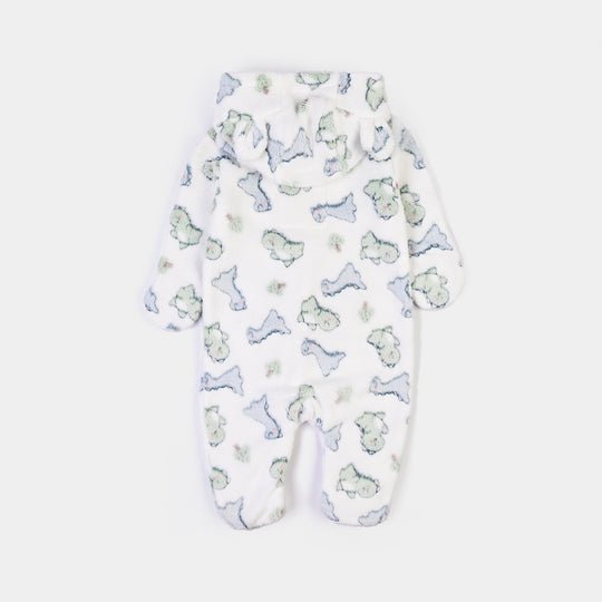 Infant Boys Sherpa Romper DINO-White