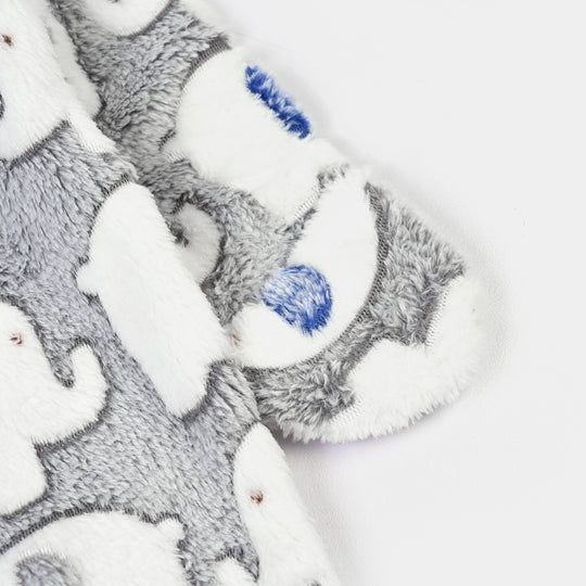 Infant Boys Sherpa Romper Baby Elephant-GREY